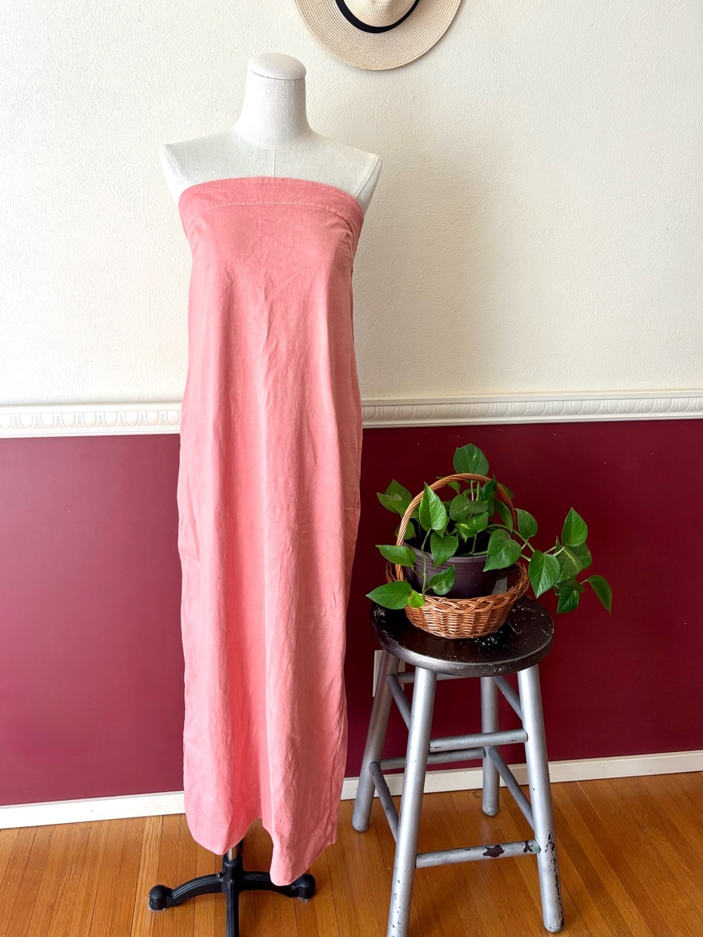 Free People Beach Elizabeth Strapless Midi Cotton Dress Rose Petal Pink Size M
